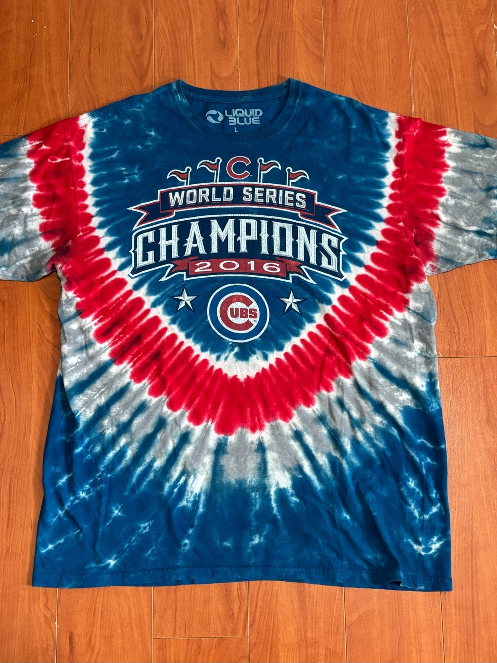 Liquid Blue Chicago Cubs 2016 World Series - Size Large